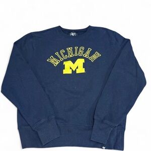 47 Michigan University Crewneck Sweater in Navy and Yellow